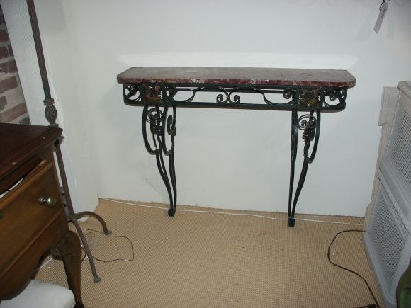 Iron and Marble Console Table
