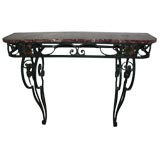 Iron and Marble Console Table