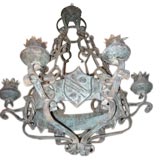 European Style Heraldic Sheild Iron Chandelier