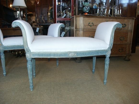 American Painted George III Style Window Bench