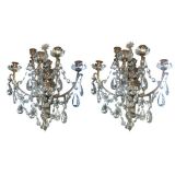 Pair of 19thC Crystal Wall Sconces