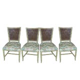Set of Four Regency Style Faux Bamboo & Cane Chairs