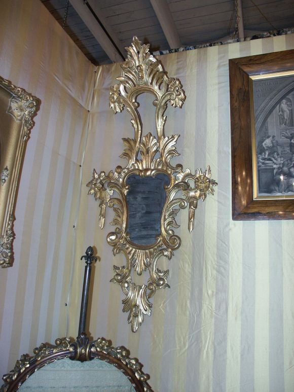 Beautiful Pair of 19thC Italian Giltwood Wall Mirrors