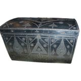Antique Early 19th C Spanish  Colonial Leather Trunk