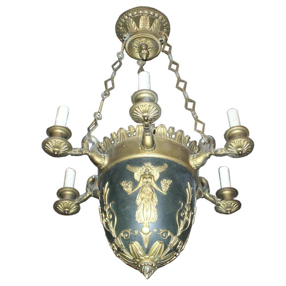 Early 19thC French Empire Bronze Chandelier