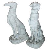 Unusual Pair of  Large Dog Statues