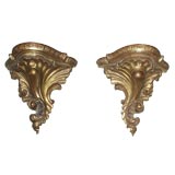 Fine Small Pair of Giltwood Wall Bracket or Sconces