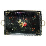 Beautiful  19th C Tole Tray With Original Paint