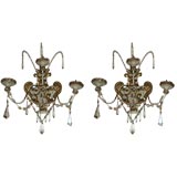 Pair of 18th C Giltwood Wall Sconces