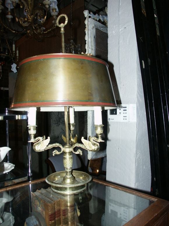 Early 19th C French Empire Bouillotte Lamp
