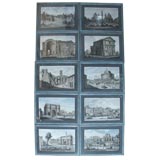 Great Set of Ten Hand Colored Engravings of Ruins