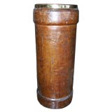 Tall Narrow Brown Leather Bucket