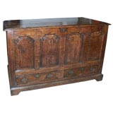 18th C English Oak and Elm Mule Chest