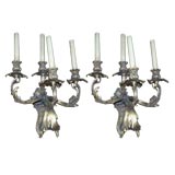 Pair  French Bronze Sconces