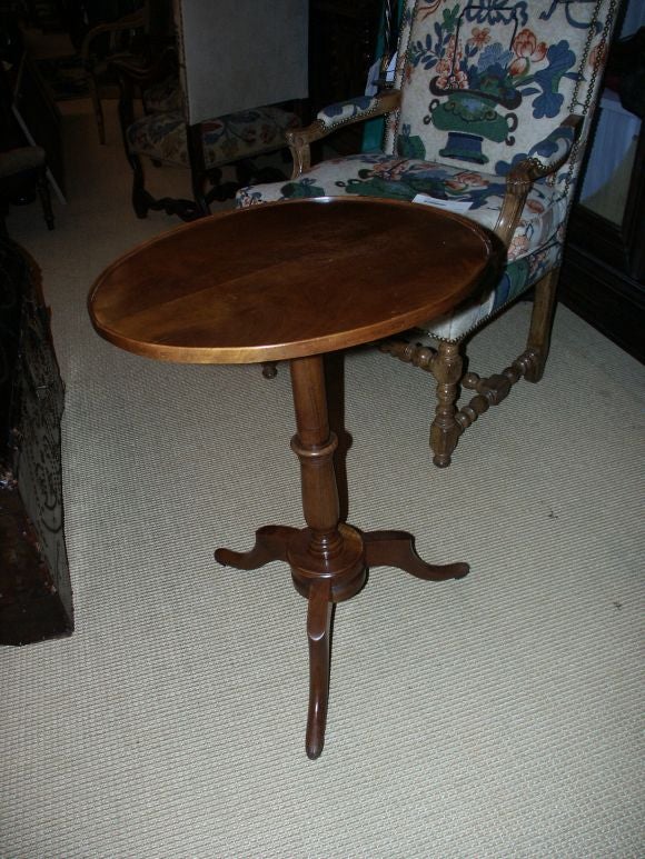 French Cherry Oval Side Table