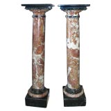 Pair of 19th C Sicilian Jasper  Columns