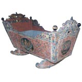 Antique Painted  Friesian Cradle Made into a  Planter