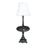 English Victorian Paper-Mache Lamp Table