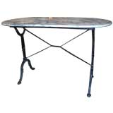 French Style Iron and Marble Ice Cream Table