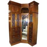 Antique Edwardian Corner Unit In Mahogany