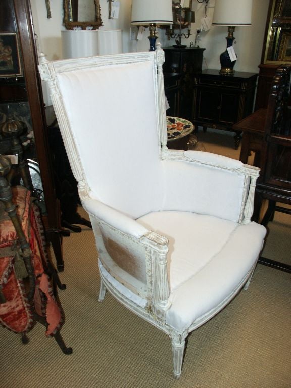 Louis XVI Paint Decorated Chair in White