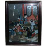 19th C Chinese Export Reverse Painting on Glass