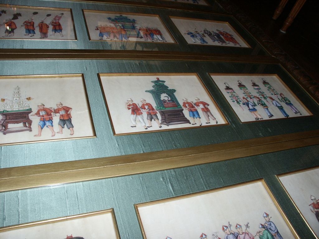 Set of Twelve Chinese Export Framed Paintings 2