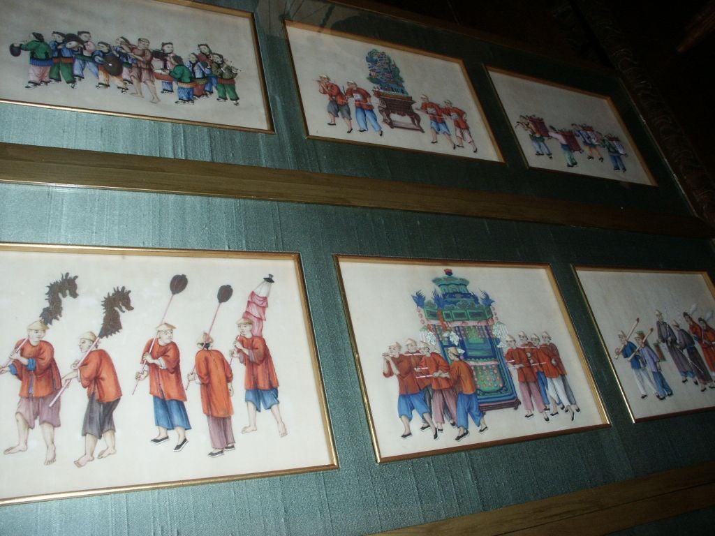 Set of Twelve Chinese Export Framed Paintings 5