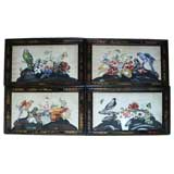 Set of Four Chinese Export Water Colors Of Birds