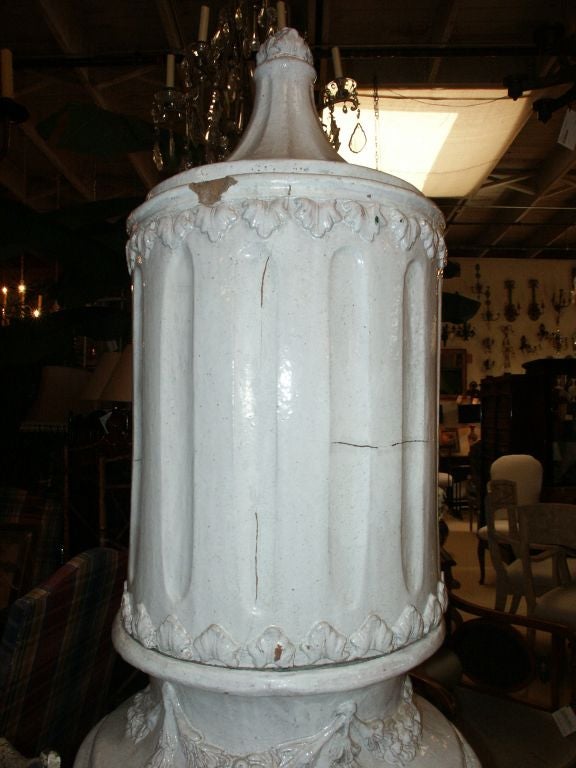 Classic Glazed Terracotta Stove For Sale 1
