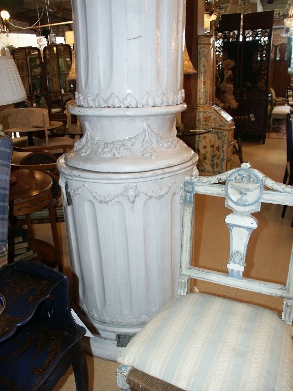 Classic Glazed Terracotta Stove For Sale 5
