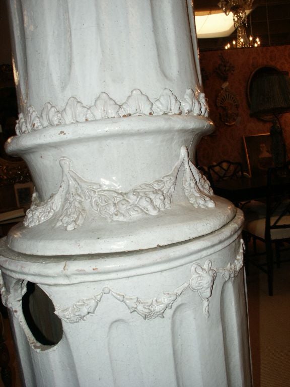 Classic Glazed Terracotta Stove For Sale 3