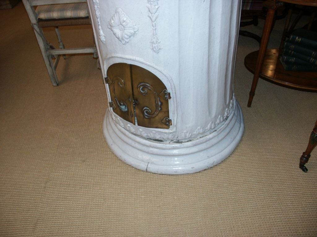 Classic Glazed Terracotta Stove For Sale 2
