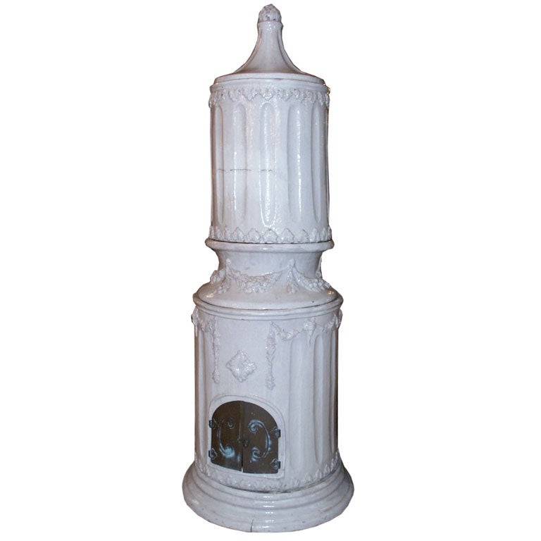 Classic Glazed Terracotta Stove For Sale