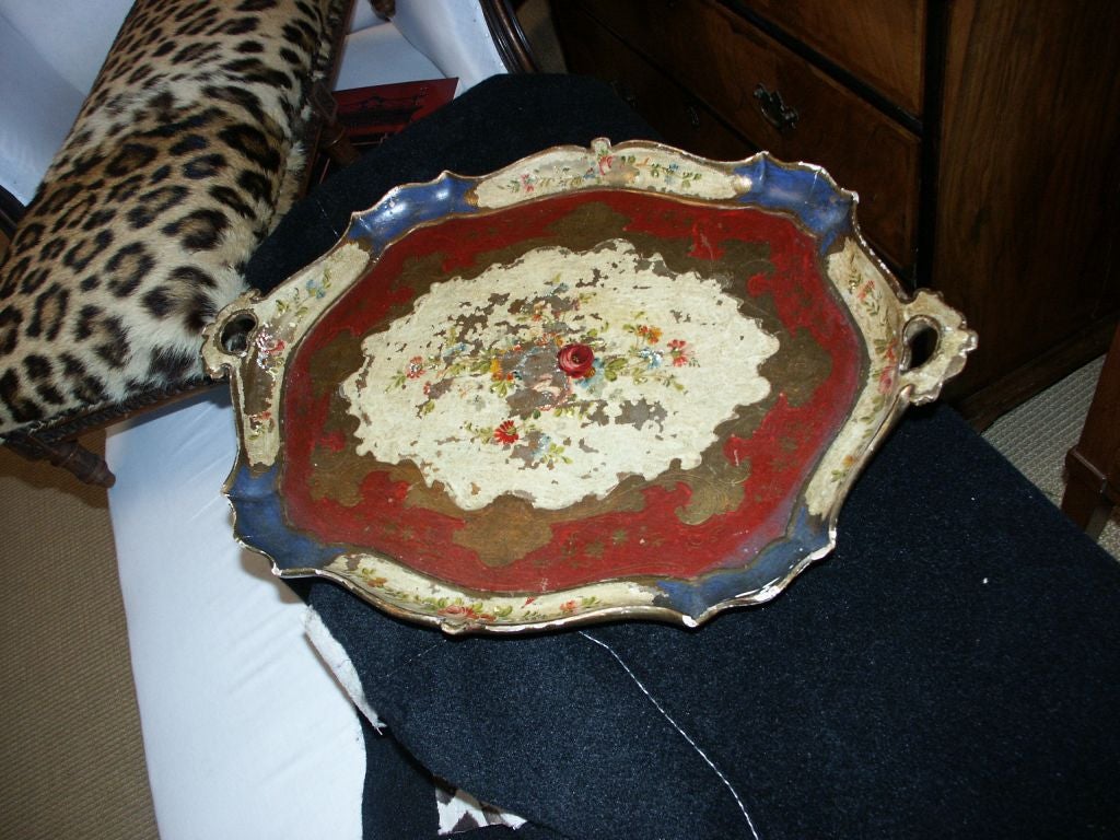 Hand Painted Venetian Tray Circa 1920