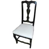 Italian Side Chair with Ebony and Gilt Decoration