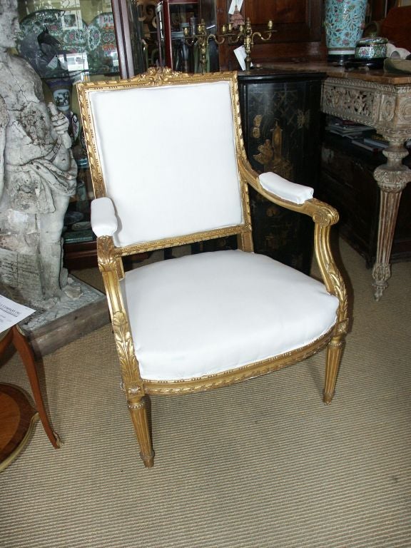 19th C French Giltwood Arm Chair