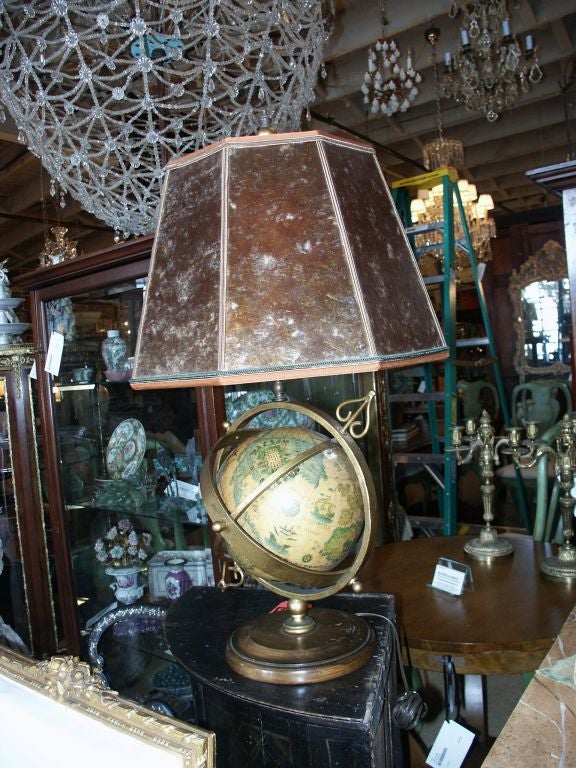 Vintage Italian Globe Lamp with Mica Shade