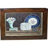 Water Color Painting of Mother Of Pearl Tea Caddy