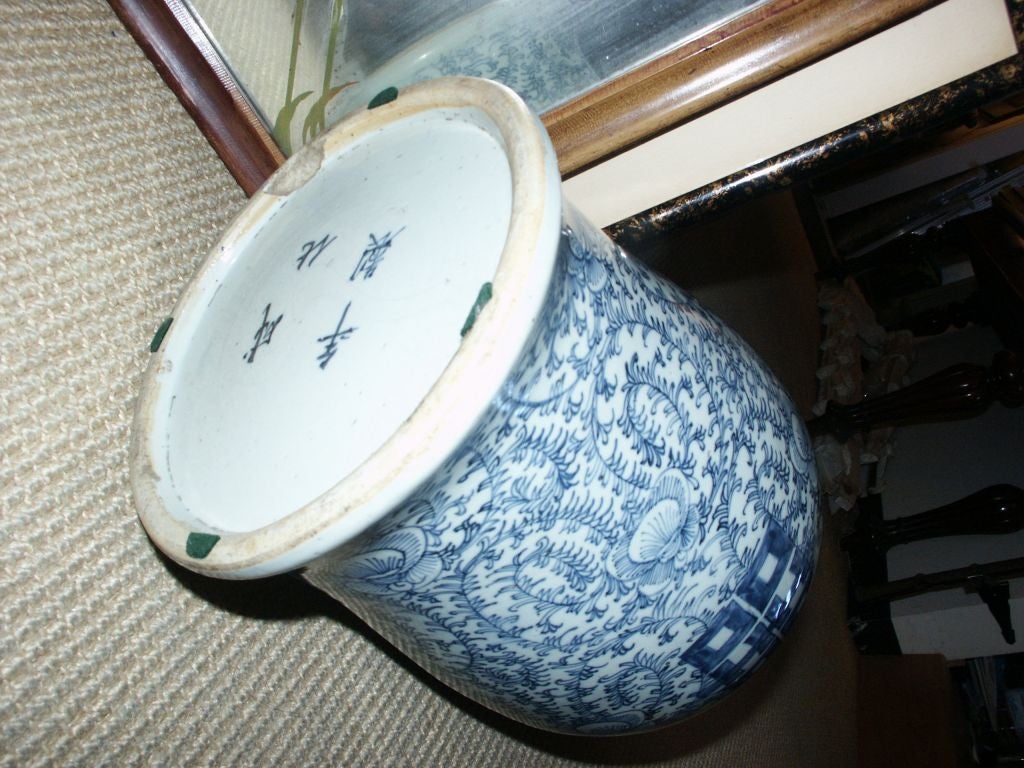 Large Antique Blue and White Ginger Jar 1