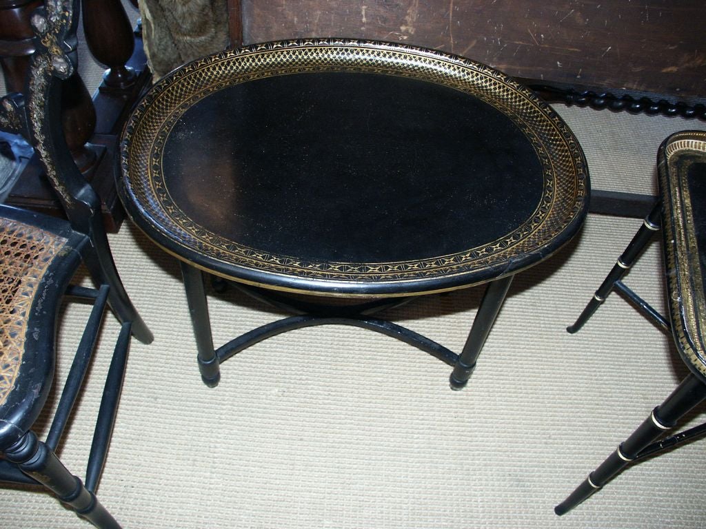 Early 19th C English Paper Mache Tray Table