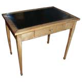 Antique Black Leather Top Writing Desk Or Side Table