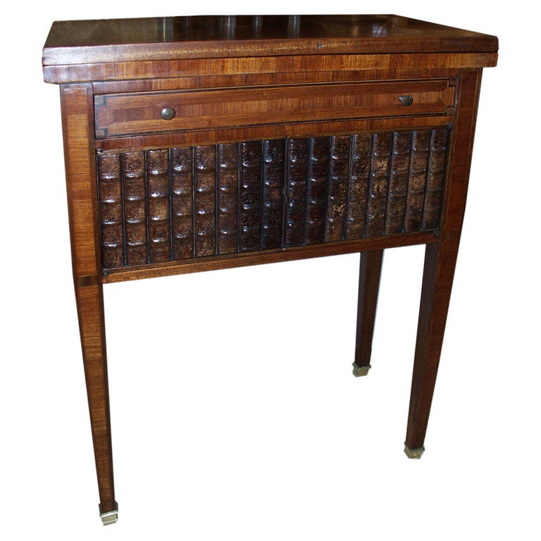 Faux Leather Book End Table With Flip Top at 1stDibs