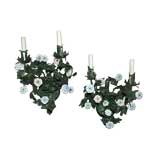 Pair of Tole Basket Wall Sconces with Porcelain