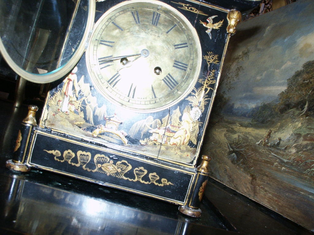 19th Century English Chinoiserie Table Clock