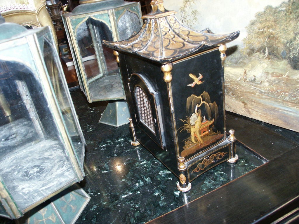 English Chinoiserie Table Clock 2