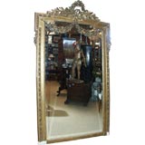 Large French Giltwood Mirror with Swags