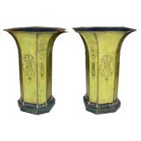 Pair of Hexagonal Tole Jardinieres