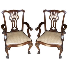 Pair of Chippendale Style Armchairs