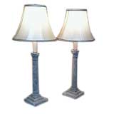 Pair Cast Stone Lamps